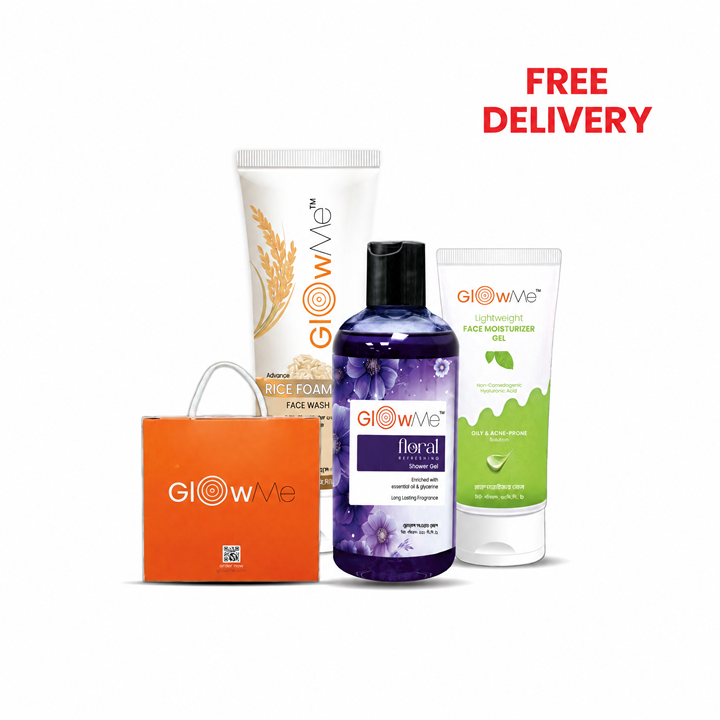 Beauty Box Combo 3 in 1 Floral Shower Gel, Rice Facewash & Light weight moisturizer Combo 1